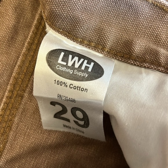 New MNML Carpenter Pants Jeans Button Fly Vintage Brown Thick Cotton 30x31 - Picture 12 of 13
